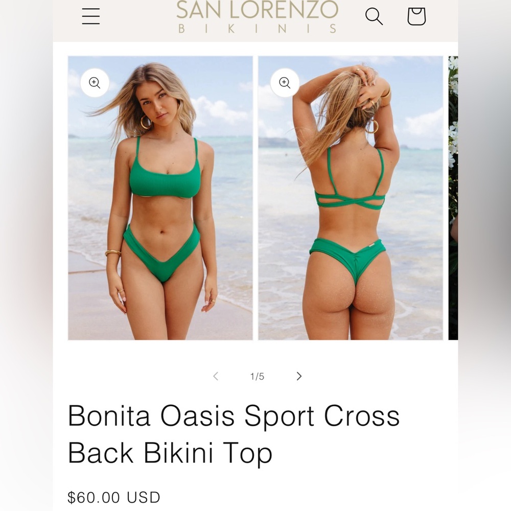 San Lorenzo set LG sport cross top and XL brief bottoms. Brand new